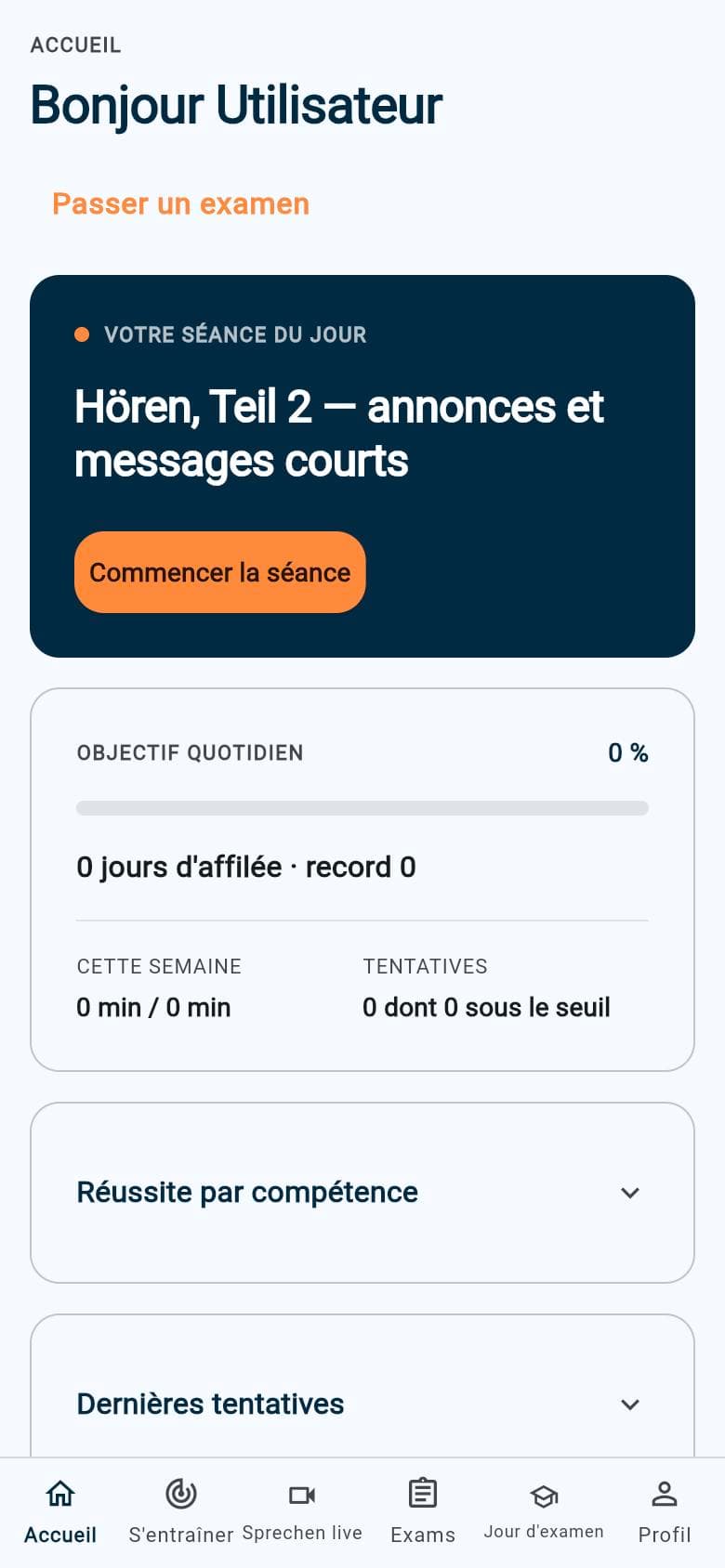 Lerniqo-App auf dem Smartphone: Sprechen live
